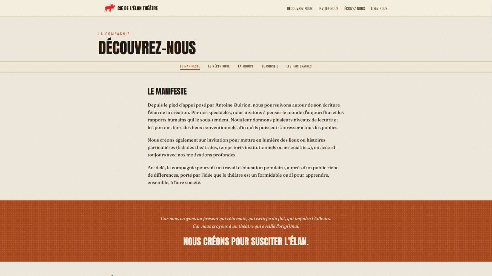 La section "Découvrez-nous"